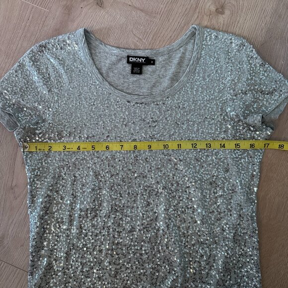 Silver Sequence 100% Cotton  Stretch T-Shirt  Top sz M - Picture 6 of 11